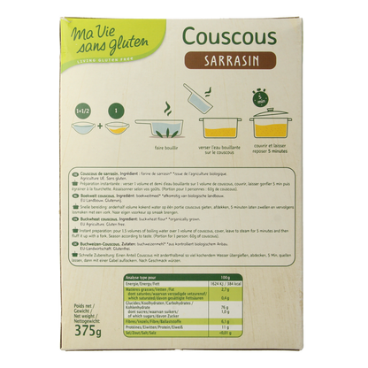 Ma Vie Sans Couscous 100% boekweit glutenvrij bio 375 Gram