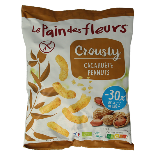 Pain Des Fleurs Chips gepoft pinda -30% zout glutenvrij vegan bio 75.00 Gram