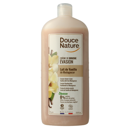 Douce Nature Douchecreme evasion vanillemelk uit Madagaskar bio 1 Liter