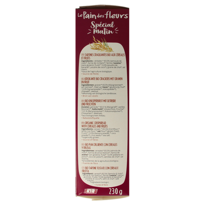 Pain Des Fleurs Special matin muesli ontbijtcrackers bio 230 Gram