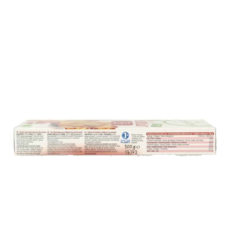 Bisson Palmier bladerdeegkoek caramel bio 100 Gram