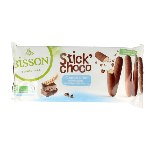 Bisson Stick choco melkchocolade bio 130 Gram