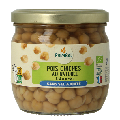 Primeal Kikkererwten zonder toegevoegd zout bio 330.00 Gram