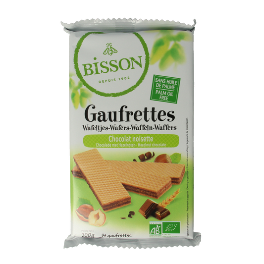 Bisson Wafels choco hazelnoot bio 200 Gram