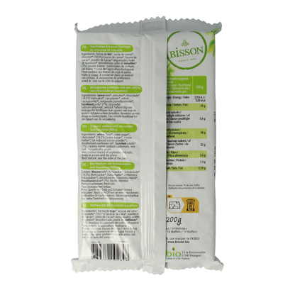 Bisson Wafels choco hazelnoot bio 200 Gram