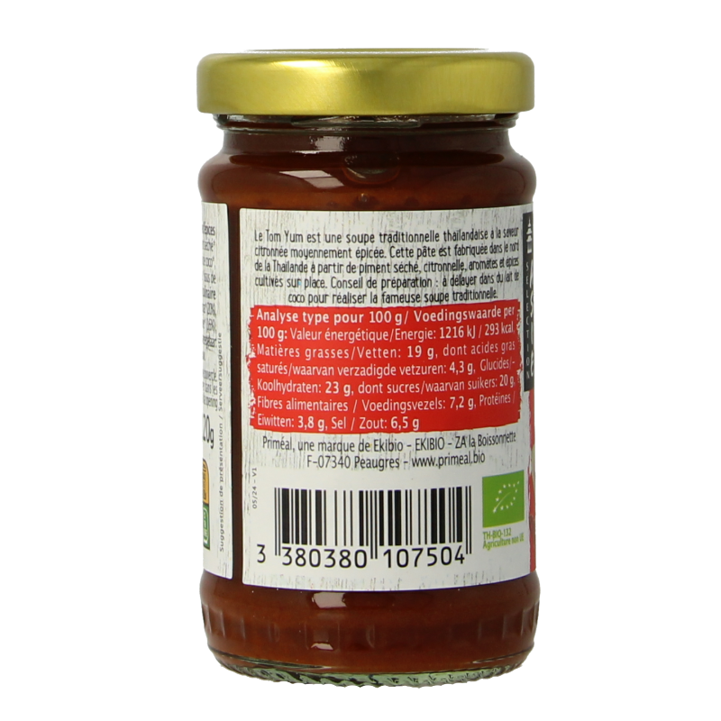 Primeal Tom yum pasta bio 120 Gram