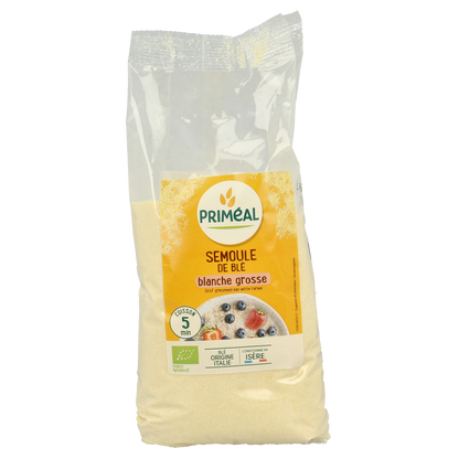 Primeal Griesmeel witte tarwe grof bio 500.00 Gram