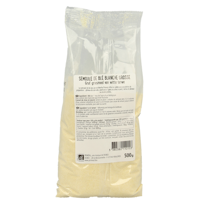 Primeal Griesmeel witte tarwe grof bio 500.00 Gram