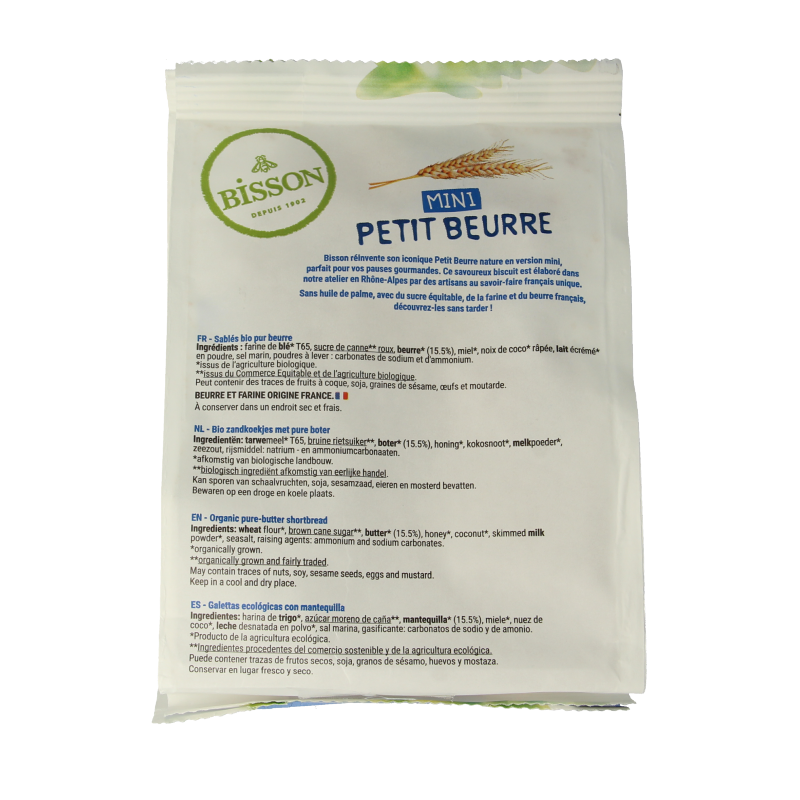 Bisson Mini petit beurre biscuitjes bio 125 Gram