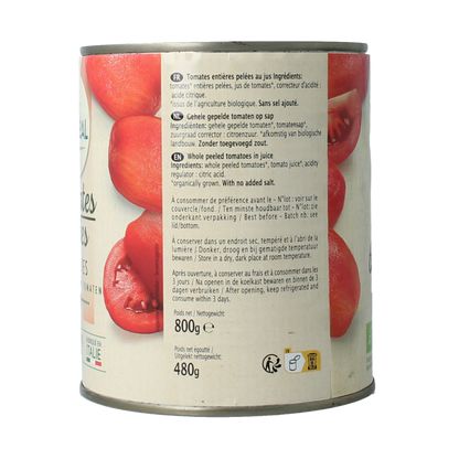 Primeal Tomaten gepeld bio 800 Gram