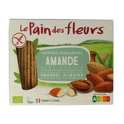 Pain Des Fleurs Krokante crackers amandel glutenvrij bio  150.00 Gram