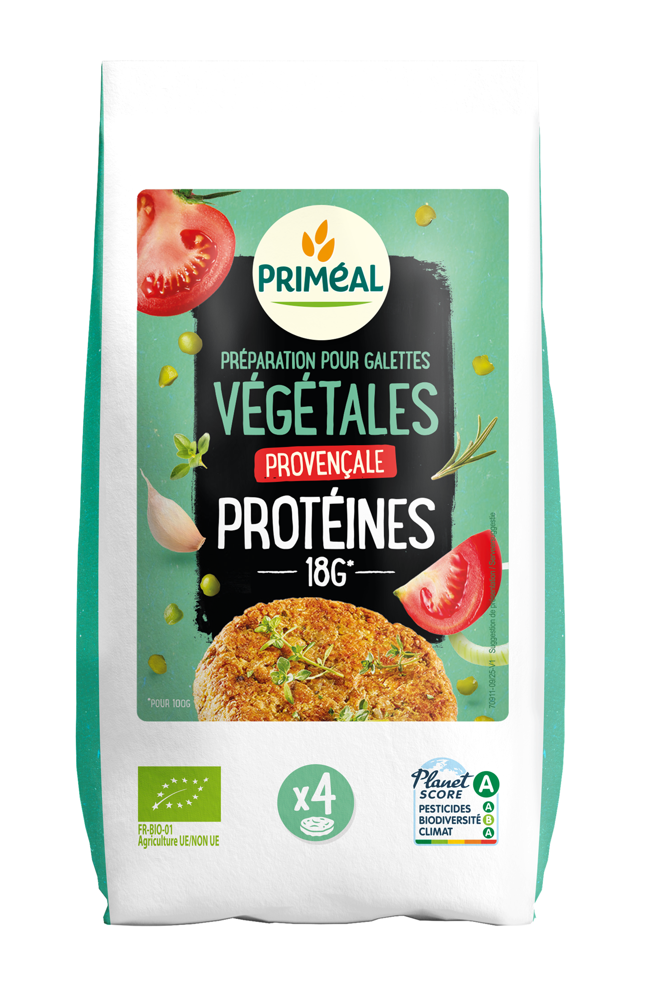 Primeal Groenteburgermix Provencaals proteine bio 200.00 Gram