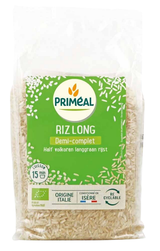 Primeal Halfvolkoren langgraan rijst bio 1 Kilogram
