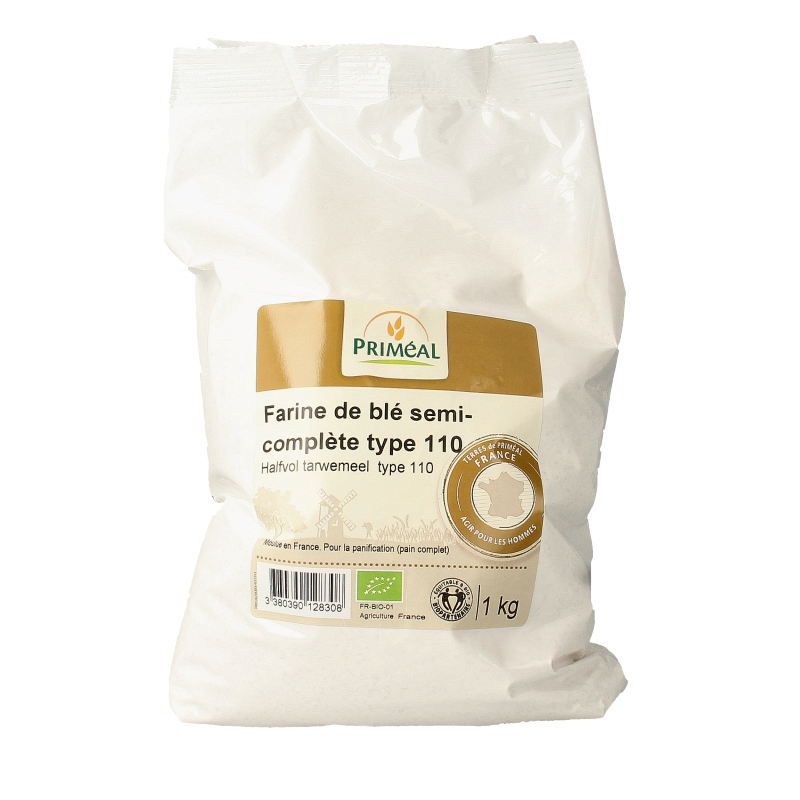 Primeal Half volkoren tarwemeel borsa 110 bio 1 Kilogram