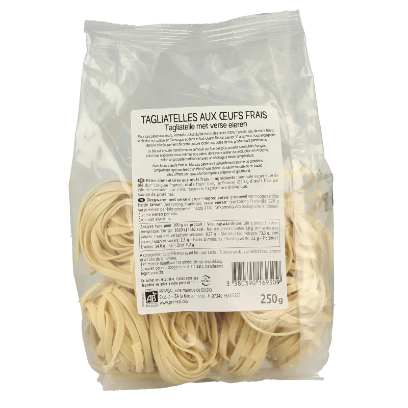 Primeal Tagliatelle met verse eieren bio 250 Gram