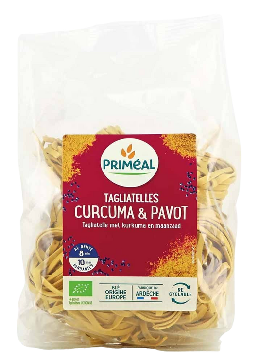 Primeal Tagliatelle kurkuma papaver bio 250 Gram