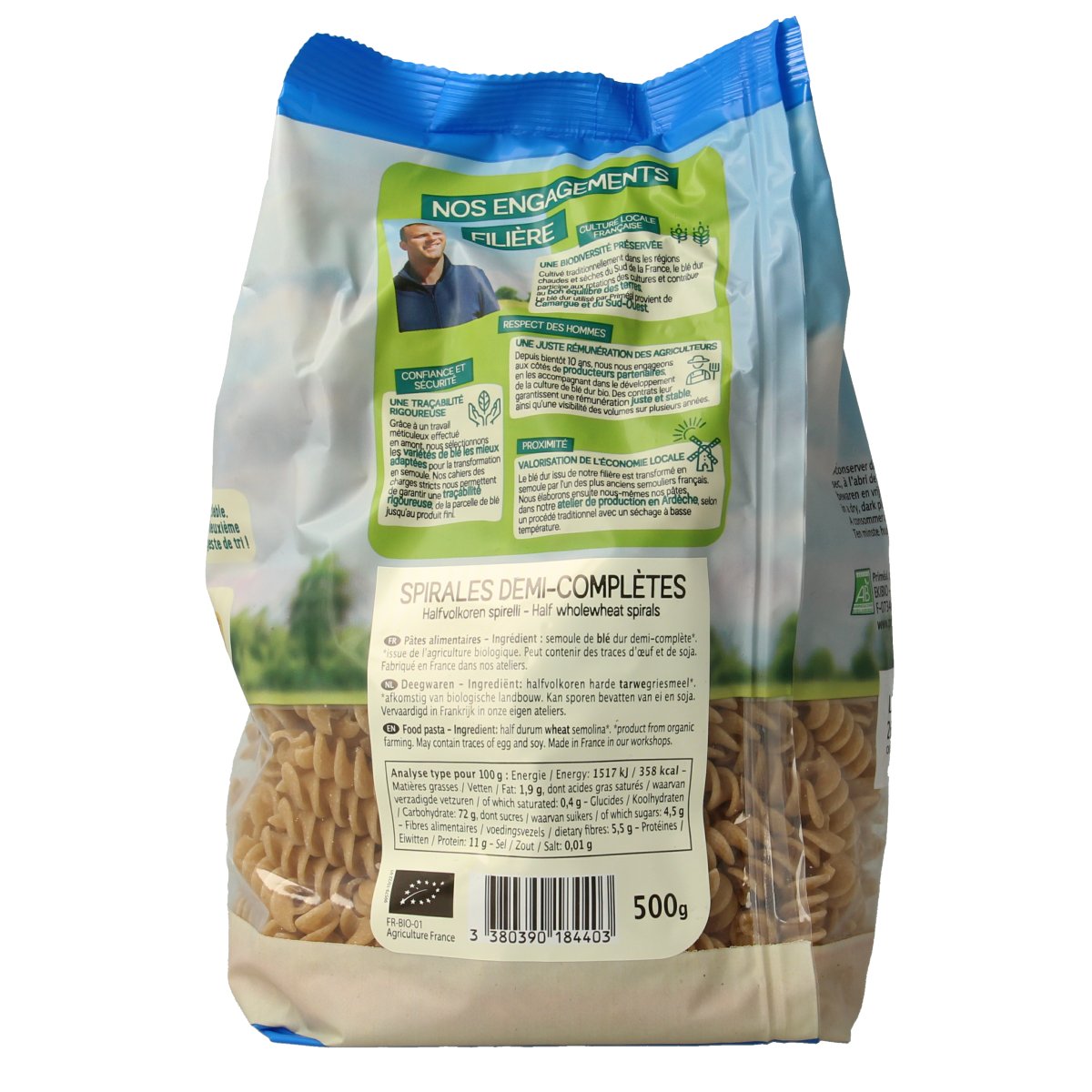 Primeal Halfvolkoren spiralen bio 500.00 Gram