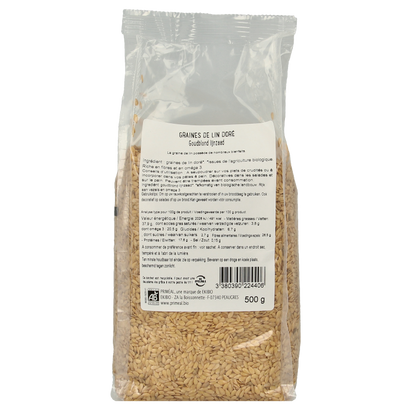 Primeal Lijnzaad goudblond bio 500 Gram