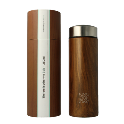 Yoko Drinkfles wood met theefilter isotherm 350ml 1 Stuks