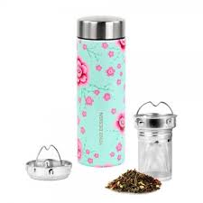 Yoko Drinkfles cherry blossom + theefilter iso 350ml 1 Stuks
