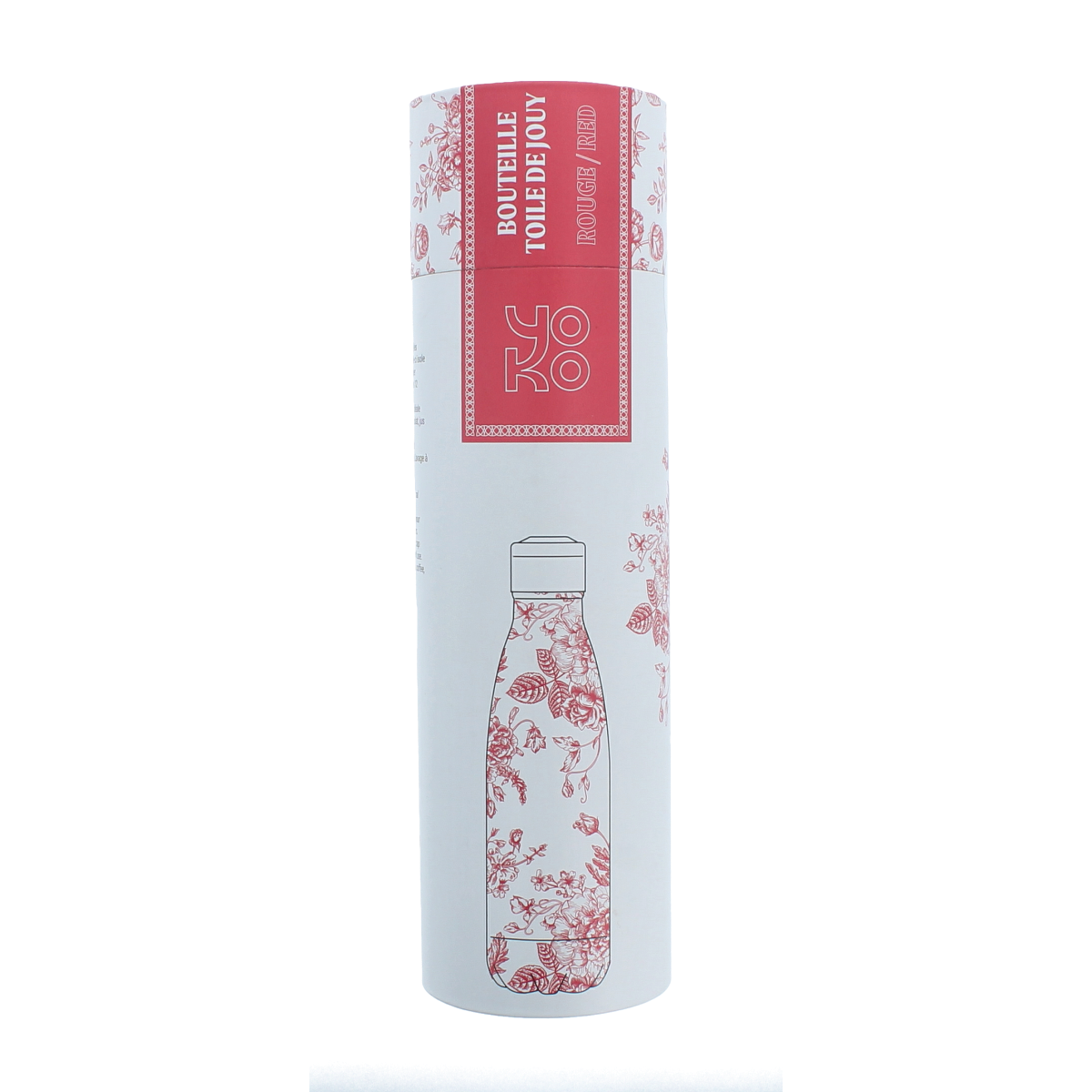 Yoko Drinkfles Toile de Jouy red isotherm 500ml 1.00 Stuks