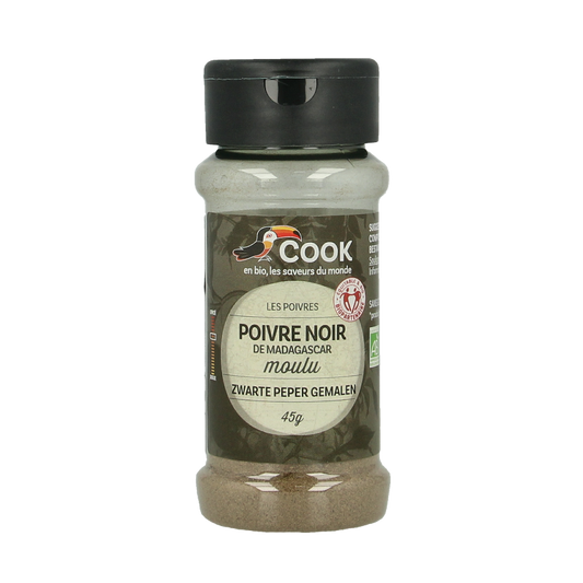 Cook Zwarte peper gemalen bio 45 Gram