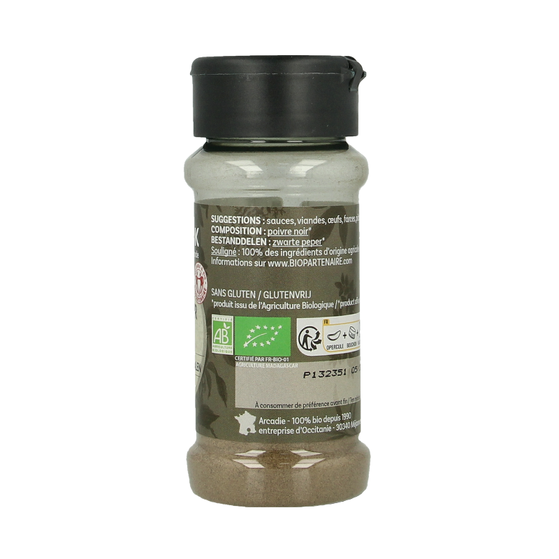 Cook Zwarte peper gemalen bio 45 Gram