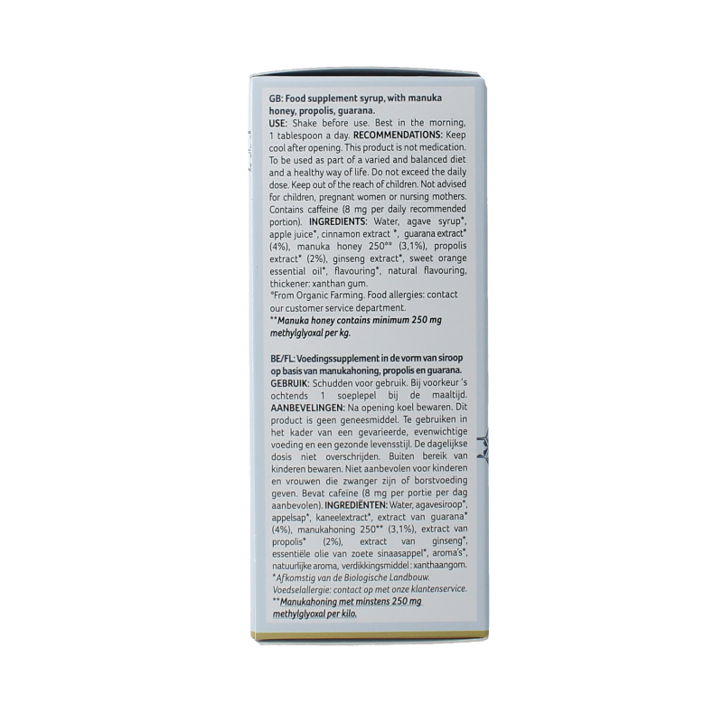 Phytonorm Manukahoning propolis & guarana siroop bio 150 Milliliter