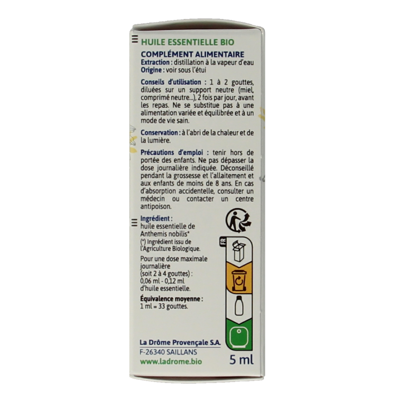 Ladrome Roomse kamille bio 5 Milliliter
