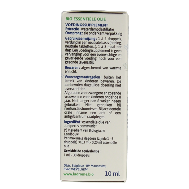 Ladrome Jeneverbes olie bio 10 Milliliter