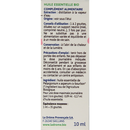 Ladrome Roos geranium olie bio 10 Milliliter