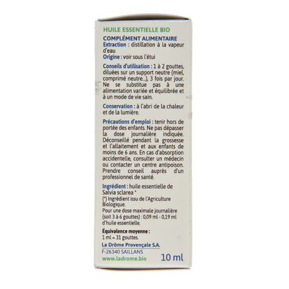Ladrome Scharlei olie bio 10 Milliliter