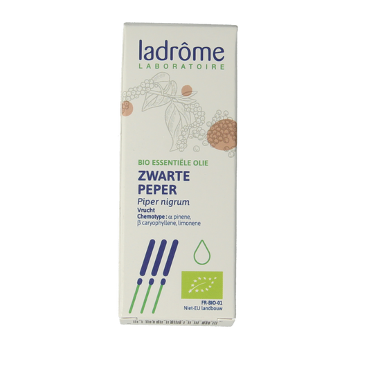 Ladrome Zwarte peper olie bio 10 Milliliter
