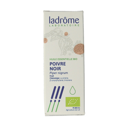 Ladrome Zwarte peper olie bio 10 Milliliter