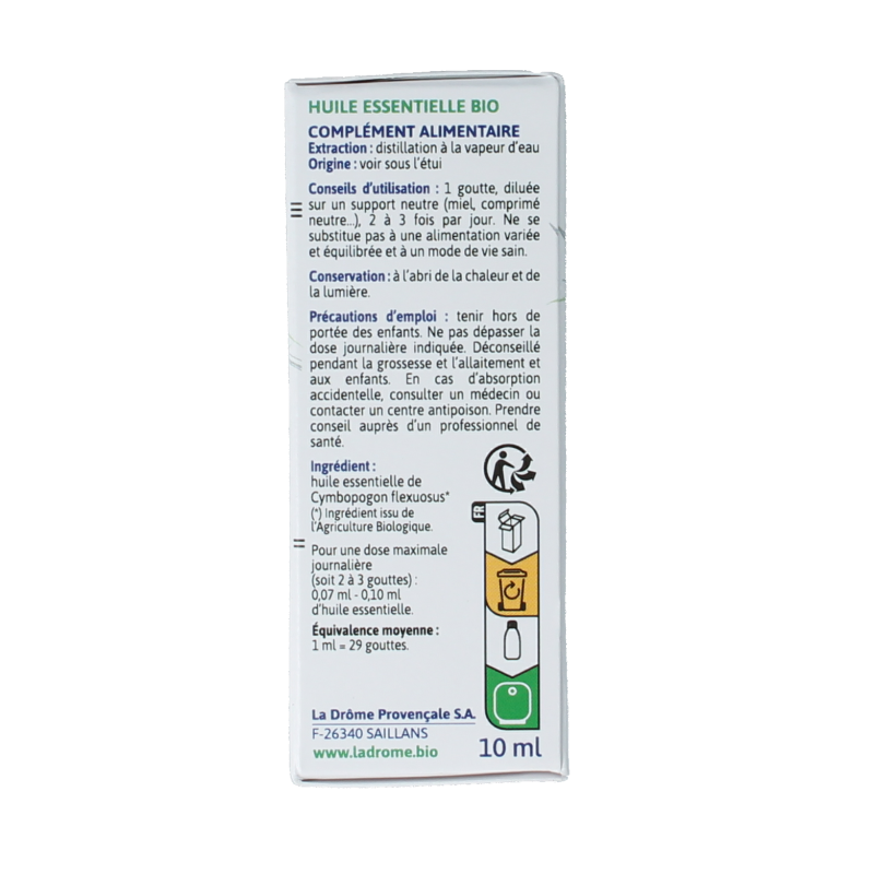 Ladrome Lemongrass olie bio 10 Milliliter
