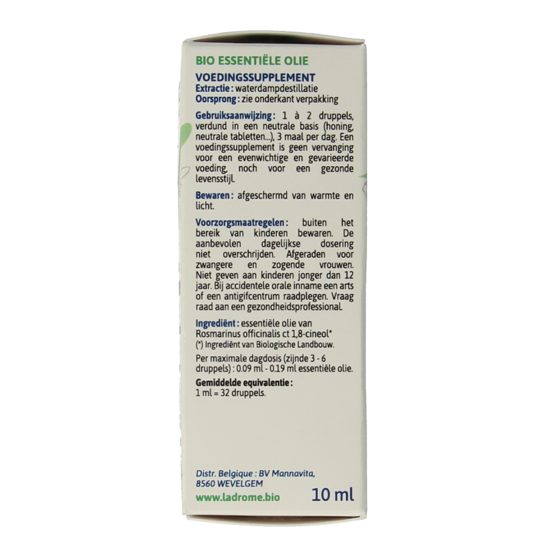 Ladrome Rozemarijn CT cineol bio 10 Milliliter
