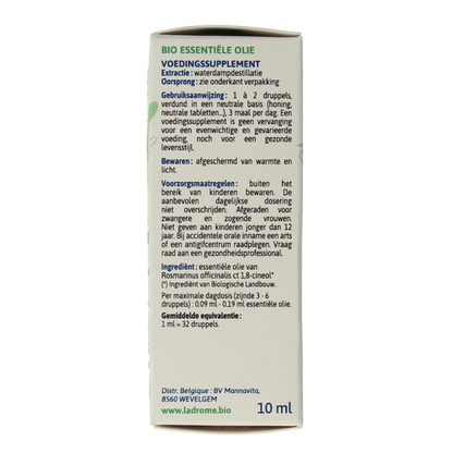 Ladrome Rozemarijn CT cineol bio 10 Milliliter