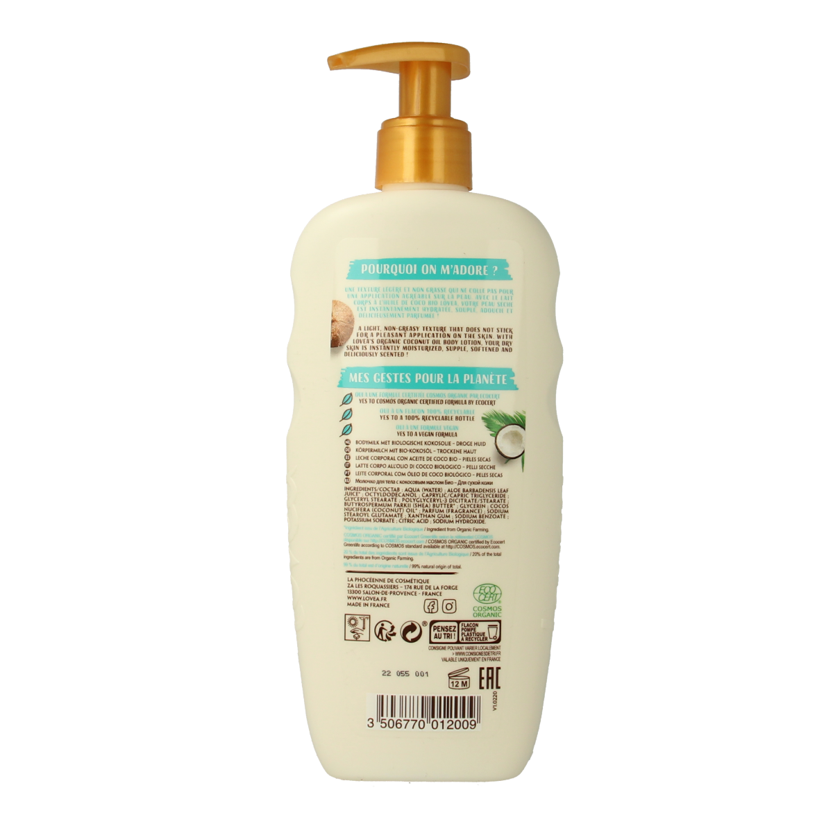 Lovea Bodylotion organic coconut oil for dry skin 250.00 Milliliter