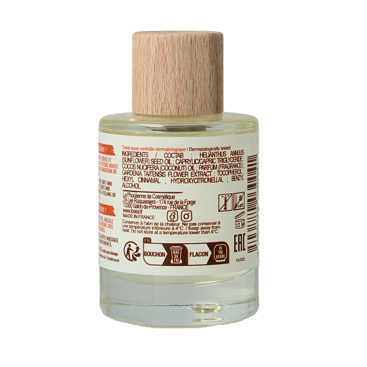 Lovea Monoi massageoil nourishing 50.00 Milliliter