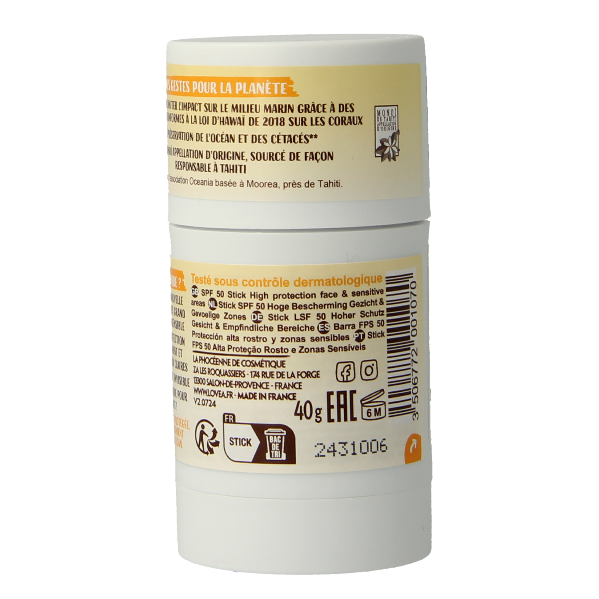 Lovea Face & sensitive areas stick SPF50 40.00 Gram