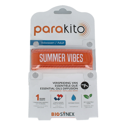 Parakito Anti mug armband volwassenen oranje 1.00 Stuks