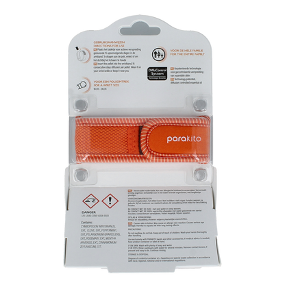 Parakito Anti mug armband volwassenen oranje 1.00 Stuks
