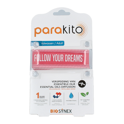 Parakito Anti mug armband volwassenen fuchsia 1.00 Stuks