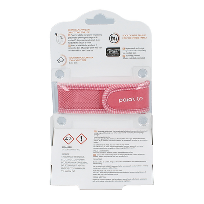 Parakito Anti mug armband volwassenen fuchsia 1.00 Stuks