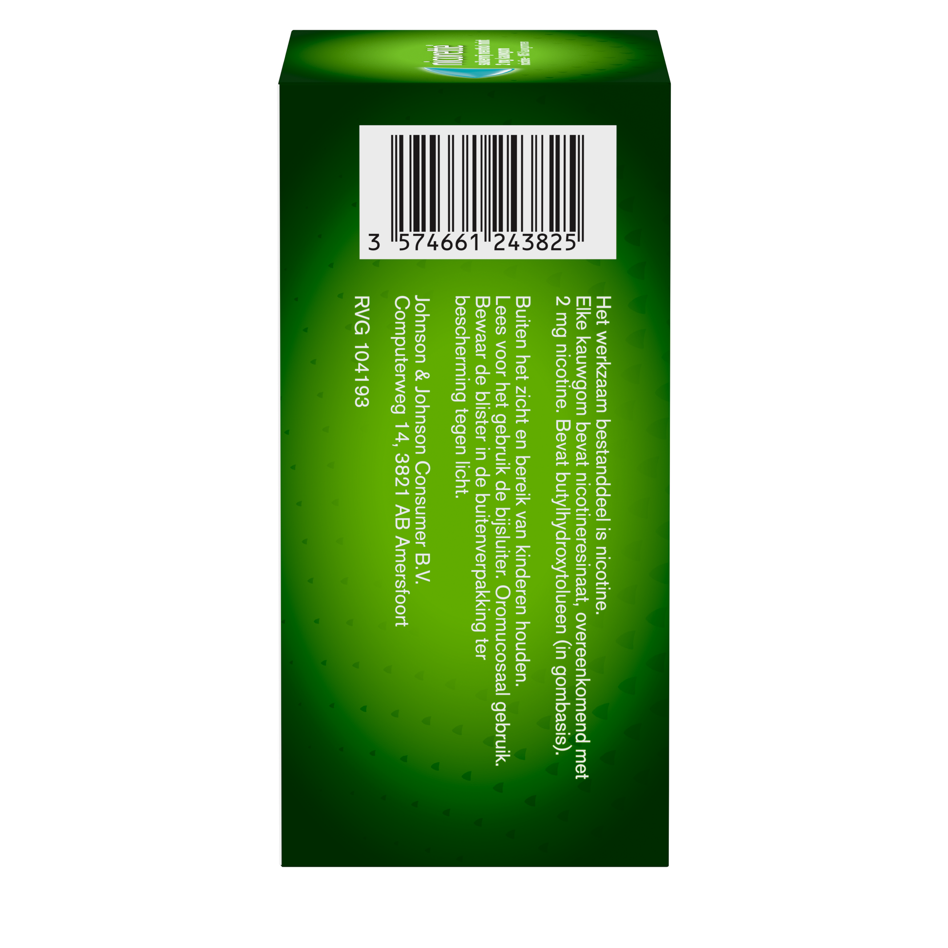 Nicorette Kauwgom 2mg menthol mint 105.00 Stuks