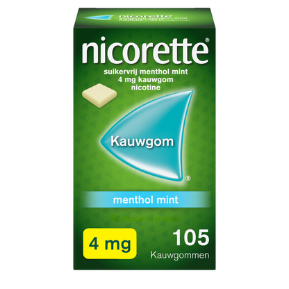 Nicorette Kauwgom 4mg menthol mint 105.00 Stuks