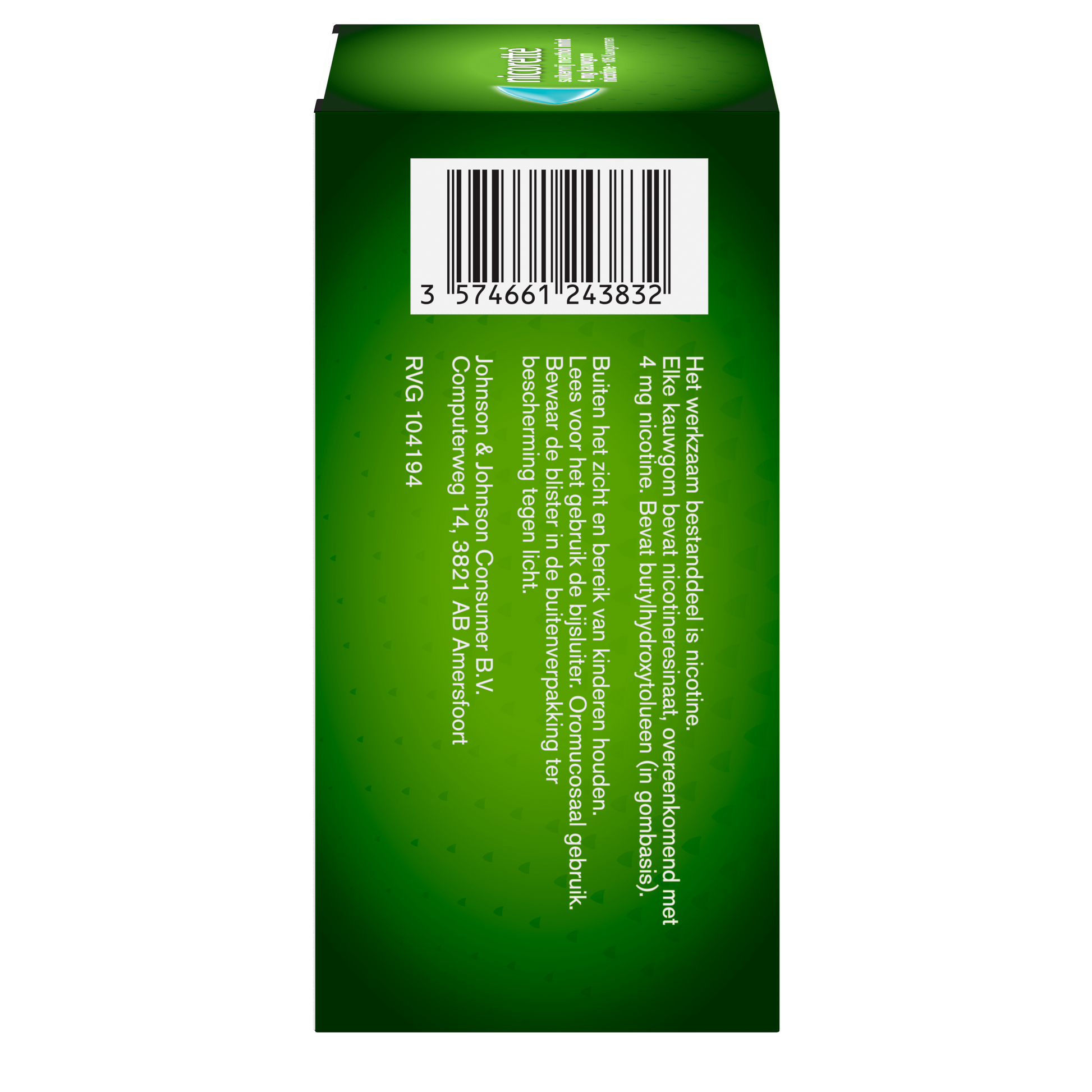 Nicorette Kauwgom 4mg menthol mint 105.00 Stuks