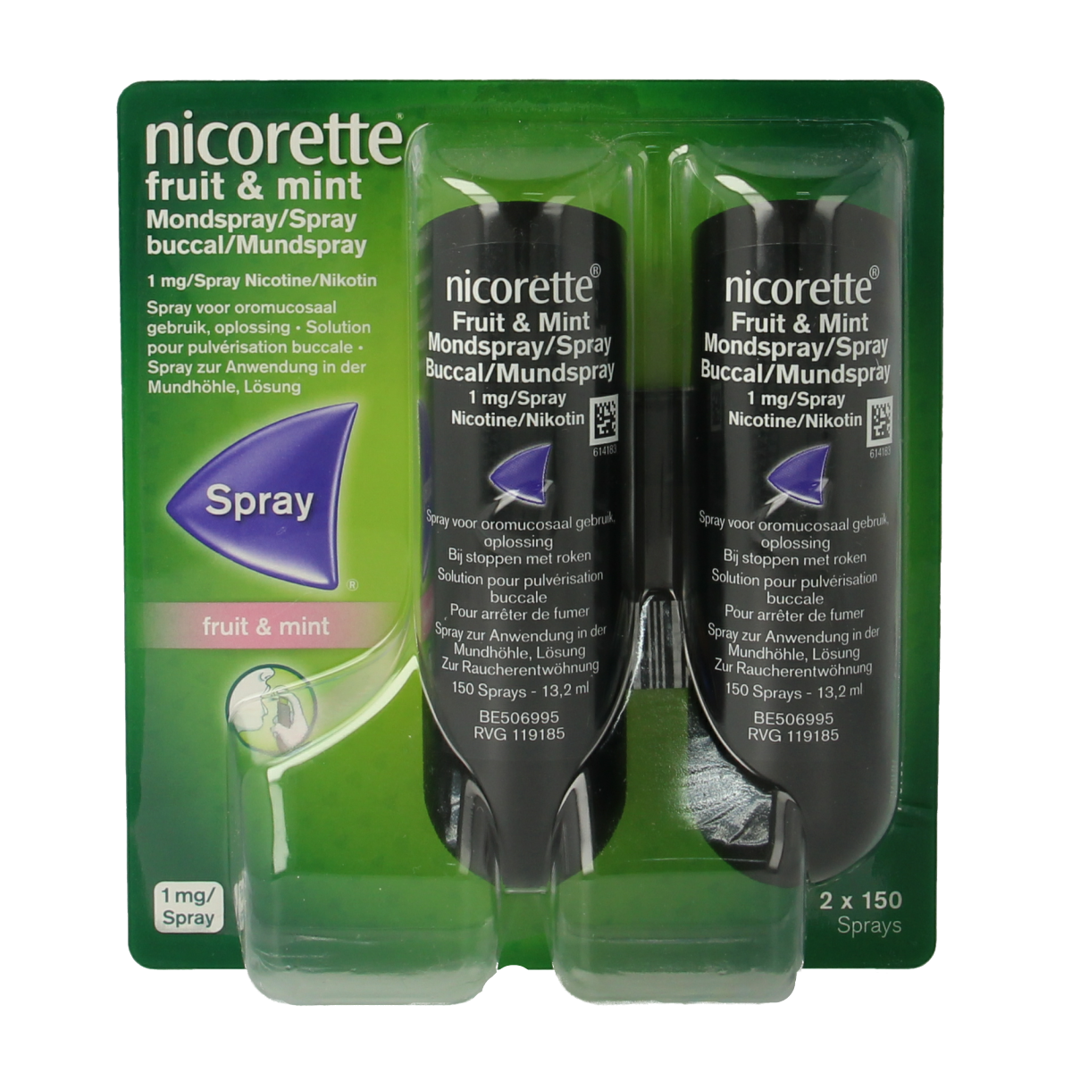 Nicorette Mondspray fruit & mint duo 2.00 Stuks