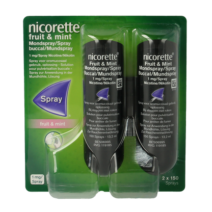 Nicorette Mondspray fruit & mint duo 2.00 Stuks