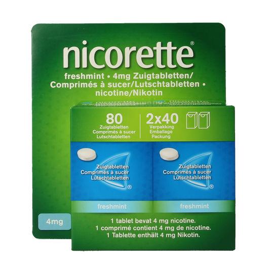 Nicorette Zuigtablet 4mg fresh mint 80 Zuigtabletten